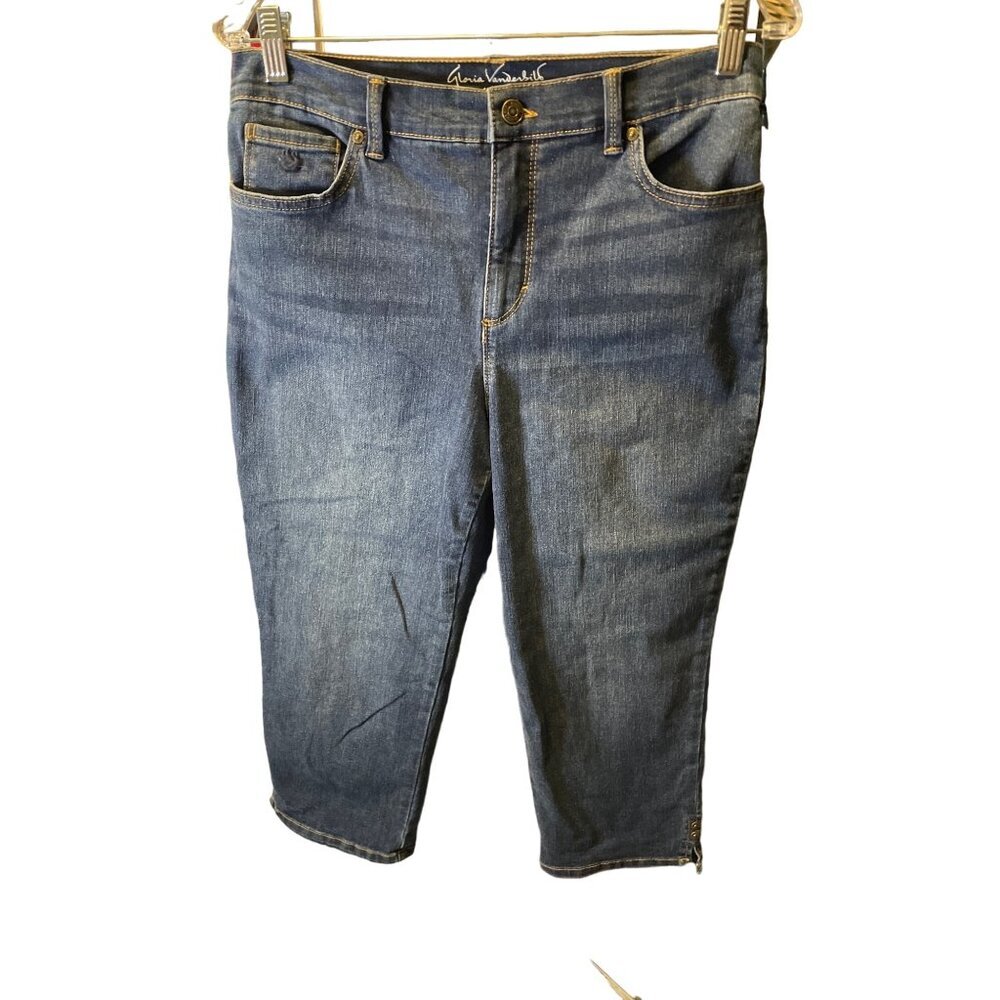 Gloria Vanderbilt Amanda Denim All Around Slimming Effect Cropped Jeans Sz 8